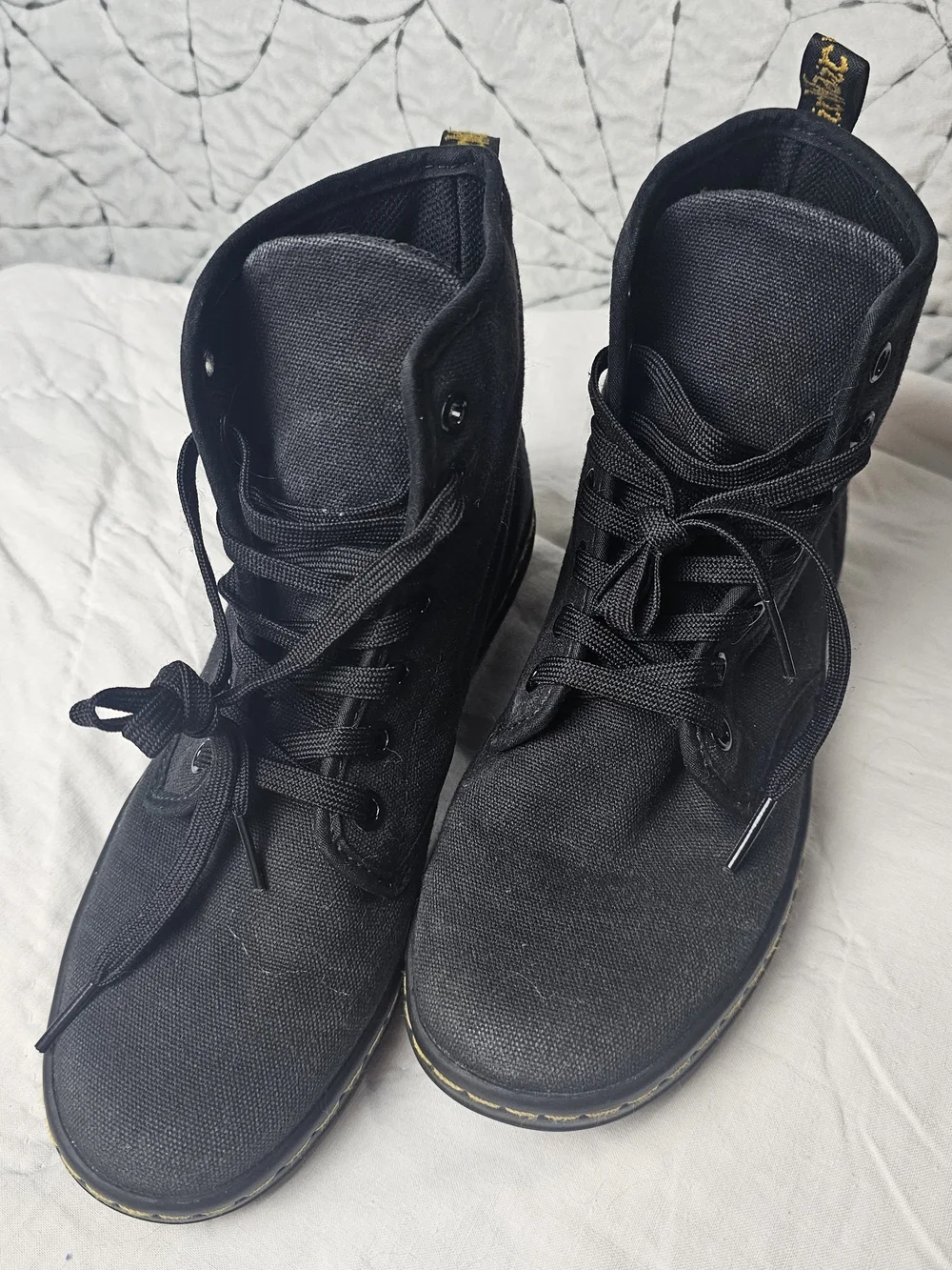Dr. Martens Shoreditch Black Unisex High-Top Canvas Boots Size 4